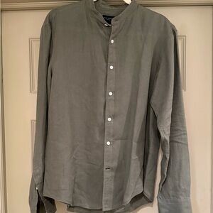 Club Monaco Grand Dad Collared Linen Shirt Sz Sm